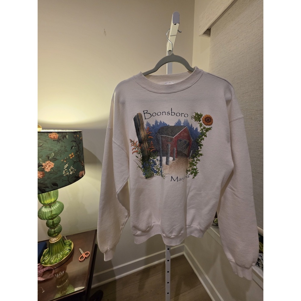 Vintage My Town Original Boonsboro MD Cottagecore Prairie Sweatshirt Sz XXL - Picture 3 of 5